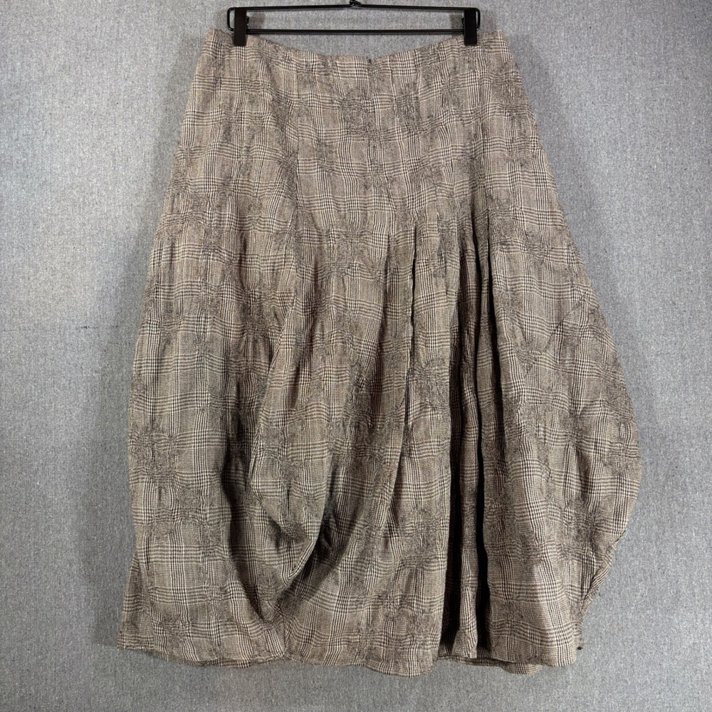 Ivan Grundahl Copenhagen Avant Garde Wool Balloon Skirt Houndstooth Sz 44 Vntg